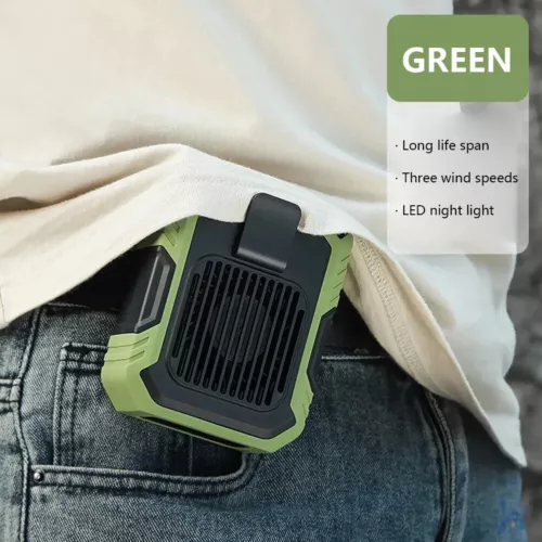 2024 Portable Waist Clip Fan Hanging Cooling Fan USB Rechargeable Power Bank Fan - Picture 10 of 14