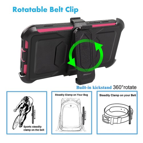 For iPhone 12/12 Mini/12 Pro Max Hybrid Holster Clip Hard Kickstand Case Cover - Picture 5 of 21