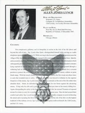 Allen James Lynch- Signed Bio (MOH)