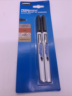 Hart Permanent Extra Sharp Tip Markers 2 Per Pk Durable Clog Resistant Tip