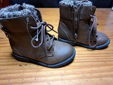 Wonder Nation Youth Girls Brown Sweater Lined Moto Casual Boots Shoes