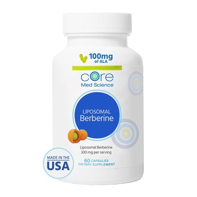 Core Med Science Liposomal Berberine Supplement 300mg 60 Count - Berberine HC...