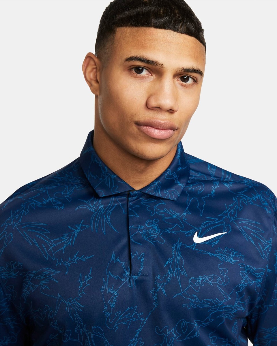 TW Tiger Woods Men's Nike Dri-FIT ADV Golf Polo Navy Size TW Tiger Woods Men's Nike Dri-FIT ADV Golf Polo Navy Size