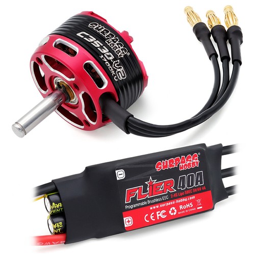 SURPASS HOBBY 900-1700KV Brushless Motor 40-60A ESC for RC Fixed Wing Air Plane - Picture 24 of 28