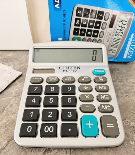 GTTZEN Calculator CT-837V 12-Digit Solar Or Battery Office Finance / Check & Cor - Picture 8 of 10