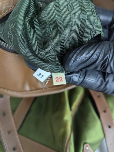 Authentic Prada Nylon Classic Handbag Olive Green Made In Italy - Picture 11 of 23