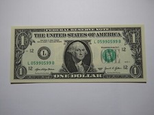 Billete de banco moneda de la Reserva Federal número de serie repetidor de $1 2021 UNC++++