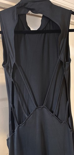 Black Cocktail Dress Ladies Evening Gown Spaghetti Strap Back (S) - Picture 3 of 3