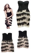 H&M "By Night" Sexy Lace pleated RuffleTu-Tu Flapper Capsule Dress sz S