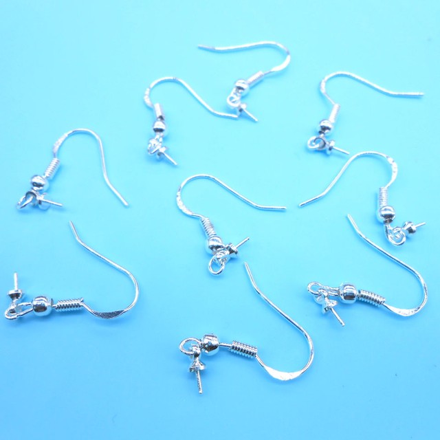 Wholesale 20PCS 925 Sterling Silver Jewelry Findings Hook Earring Pinch
