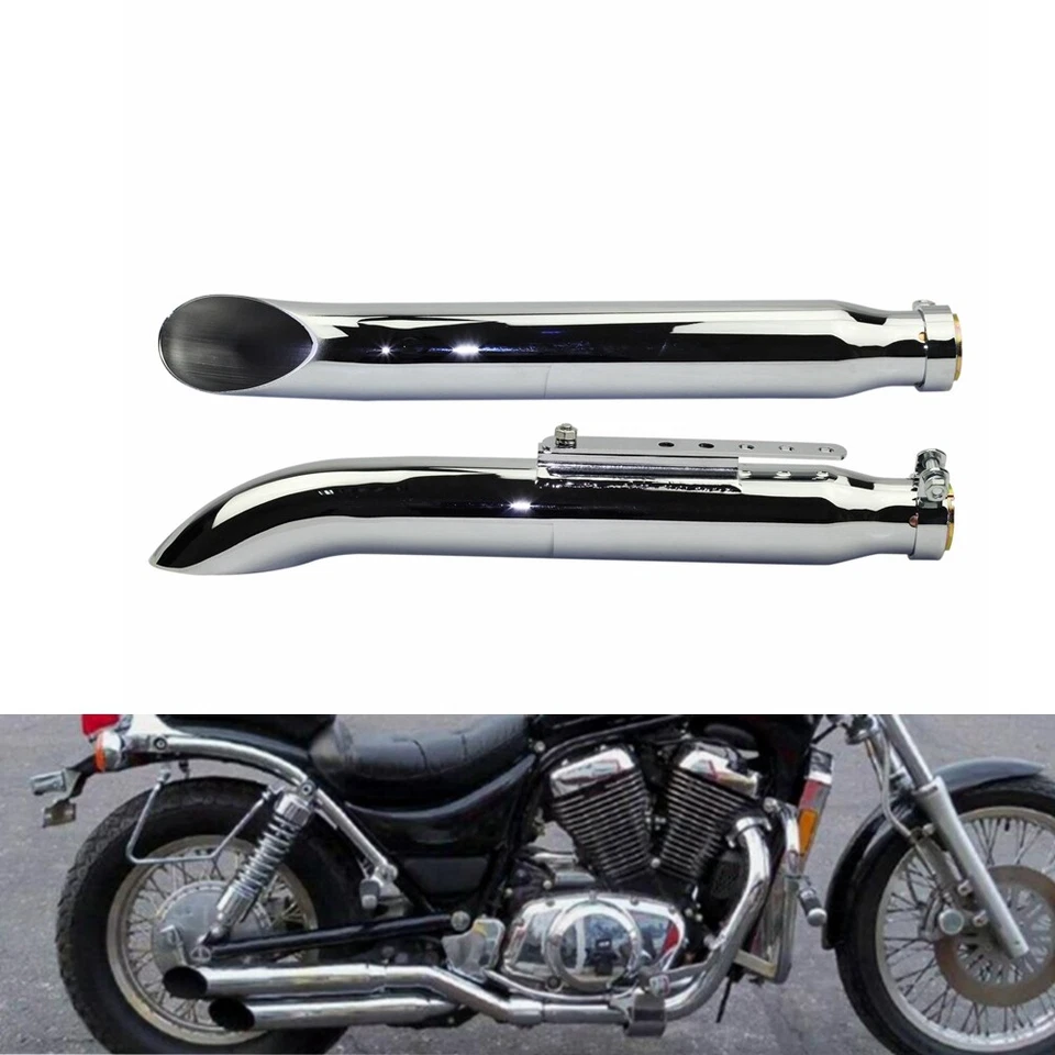 Exhaust Pipes For Suzuki VL125 VL800 VL1500 Intruder Harley Bobber Cafe Racer - Image 2 of 4