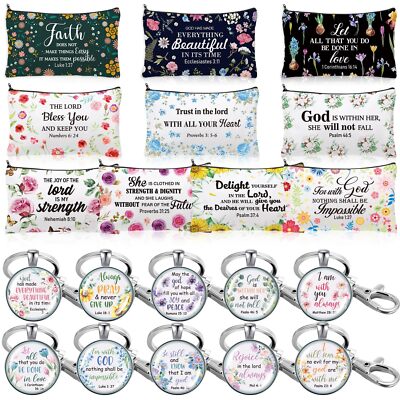 20 Pcs Christian Gift Bulk for Women Religious Cosmetic Bag Inspirational Scr...