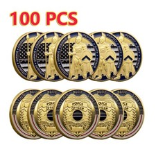 100PCS Police Blue Lives Matter Law Enforcement Challenge Coin Commemorative