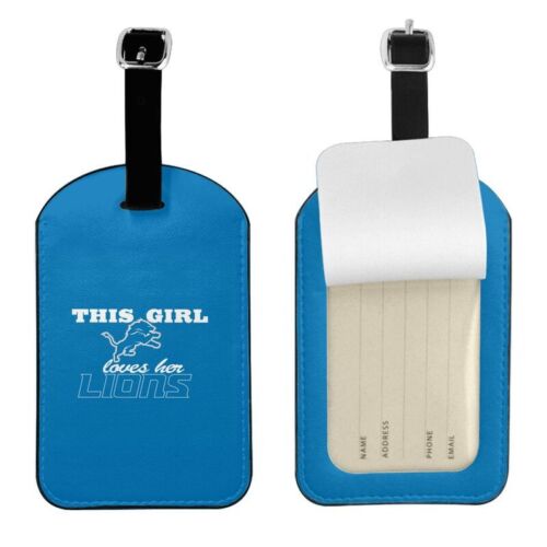 This Girl Loves Her Detroit Lions Luggage Tags Suitcase Id Travel Labels - Afbeelding 1 van 5
