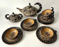 SERVIZIO DA THE IN CERAMICA MAIOLICATA - M.G.A. ALBISOLA DECORO FENICE 1920