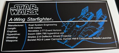 Lego Star Wars UCS Style Sticker for 75275 A-Wing Starfighter