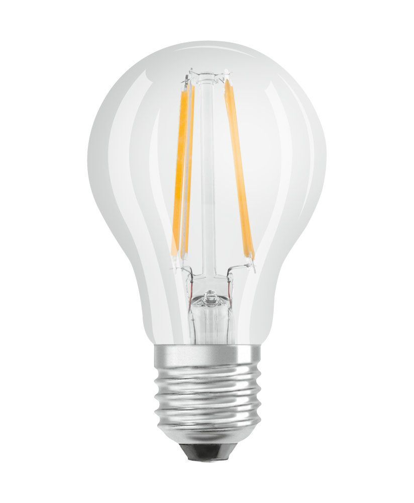 Osram LED-Retrofit-Glühbirne, 6W (60W), E27, Warmweiß 827, Klare Form – Sofort Hell, Langlebig, Energiesparend