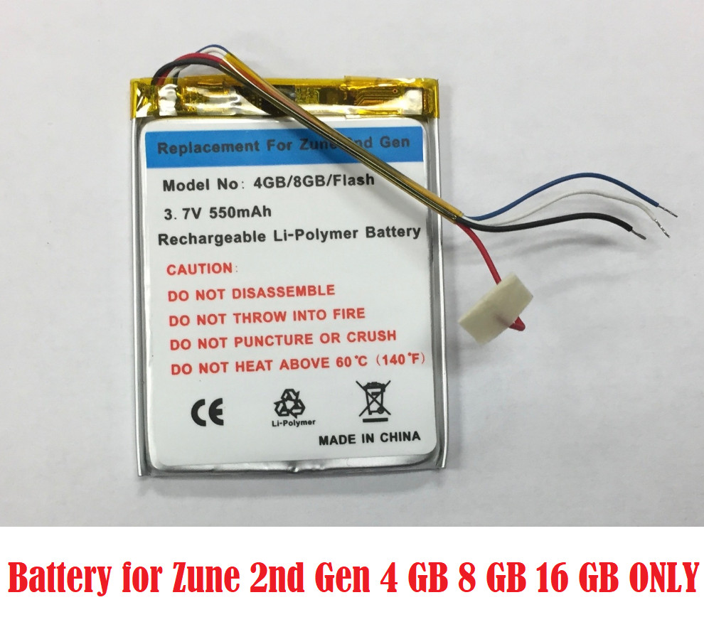 Replacement battery for Microsoft Zune Flash 4 8 16 GB 2ND G