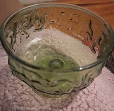 4 Anchor Hocking Lido Milano Textured Avocado Green 8 oz. Compote Dessert Bowls