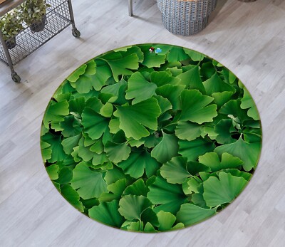 3D Green Ginkgo Leaves NBC493794 Game Rug Mat Elegant Photo Carpet Mat Romy