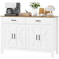 HOMCOM Mobile Cucina con 2 Cassetti e 2 Armadietti con Mensole Regolabili Bianco
