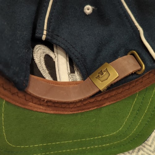 HTF Goorin Brothers Vintage Style StrapBack Navy Baseball Cap Hat 42 Embroidery - Picture 9 of 13