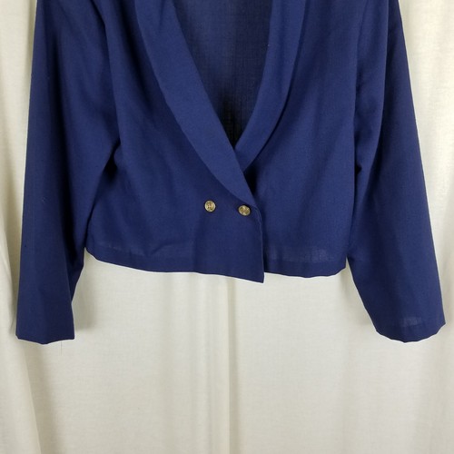 Deb Thin Cropped Military Marching Band Sailor Jacket Blazer Womens 12 Navy Gold - Picture 3 of 6