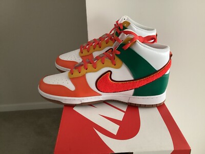Nike Dunk Hi Retro UnivesityHabanero Red  Men s Size 12 DR8805 100
