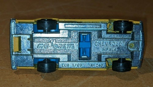 Vintage Majorette Chevrolet Impala Yellow Taxi Cab No 240 Diecast 1/69 scale NM - Picture 8 of 8