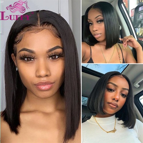 Short Bob Wig Straight Human Hair Fake Scalp 13*6 HD Lace Front Wigs Pre-Plucked