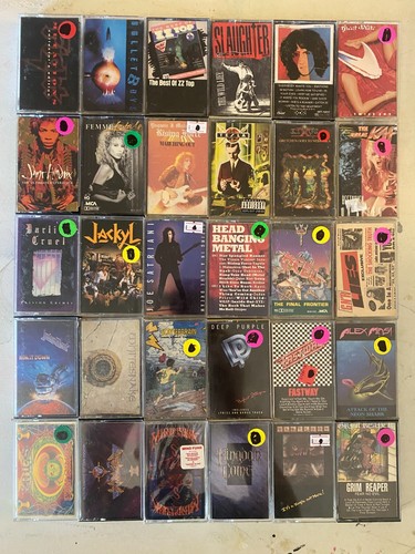 30 cassette tape LOT *VG+ to NM *HARD ROCK *GLAM *HEAVY METAL *CLASSIC ROCK *(#6
