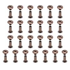 25set Phillips Chicago Screw M5x12mm Binding Post Screw, Red Copper