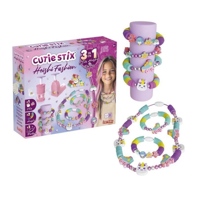 Cutie Stix LANSAY Heishi Fashion kit bijoux enfant 6 ans perles élastiques