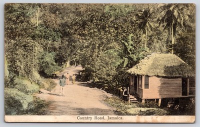 Country Road Jamaica West Indies Antique Tropical Scene Postcard J W Cleary