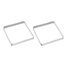 2pcs Perforated Cake Ring 5.91" Stainless Steel Square Tartlet Ring