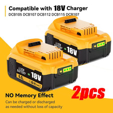 2X For DEWALT 18/20V6.0Ah XR Li-ion Slide Battery DCB184 DCB200 DCB182 DCB184-XJ