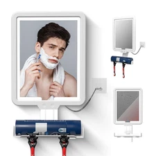 Heated Anti-Fog Shower Mirror, LED Shaving Mirror Fogless with 3 Color Modes,...