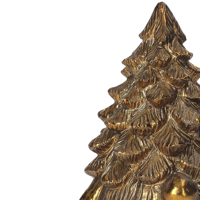 Gnomo Natalizio Gold Decorativo Oro Resina Folletto Decorazione Natale H 23 cm, fotografia 8 di 9