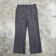 Vintage Action slacks pants mens 34x30 plaid dress flare bell bottom hippie