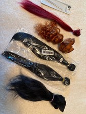 Lot Of Doll Hair and needles Rerooting, curly, strait, multiple colors