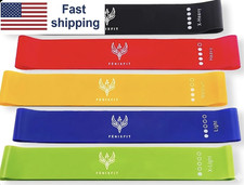 5 Pack Resistance Bands Set 100 Latex Exercise Fitness Elastic Muscle Band