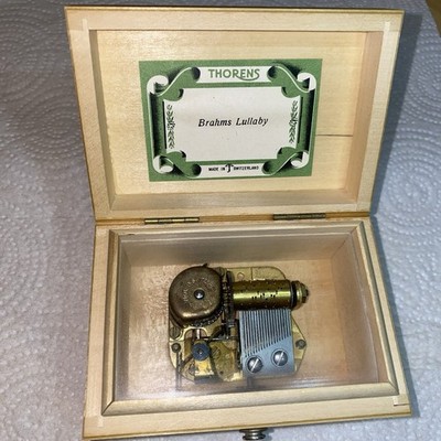 Vintage Thoren's Wooden Music Box | Made in Switzerland | Brahm's Lullaby |
