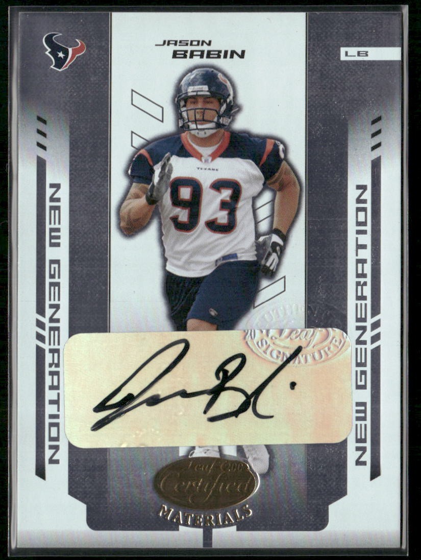 2004 Leaf Certified Materials #174 Jason Babin #/1000