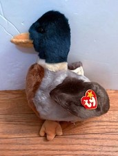 TY Beanie Buddy Jake Duck Mallard Plush Doll Stuffed Animal Vintage NWT