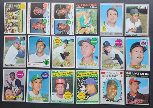HUGE 1969 - 1973 Topps BASEBALL STARS HOF LOT (18) BENCH + McCovey + Williams EX