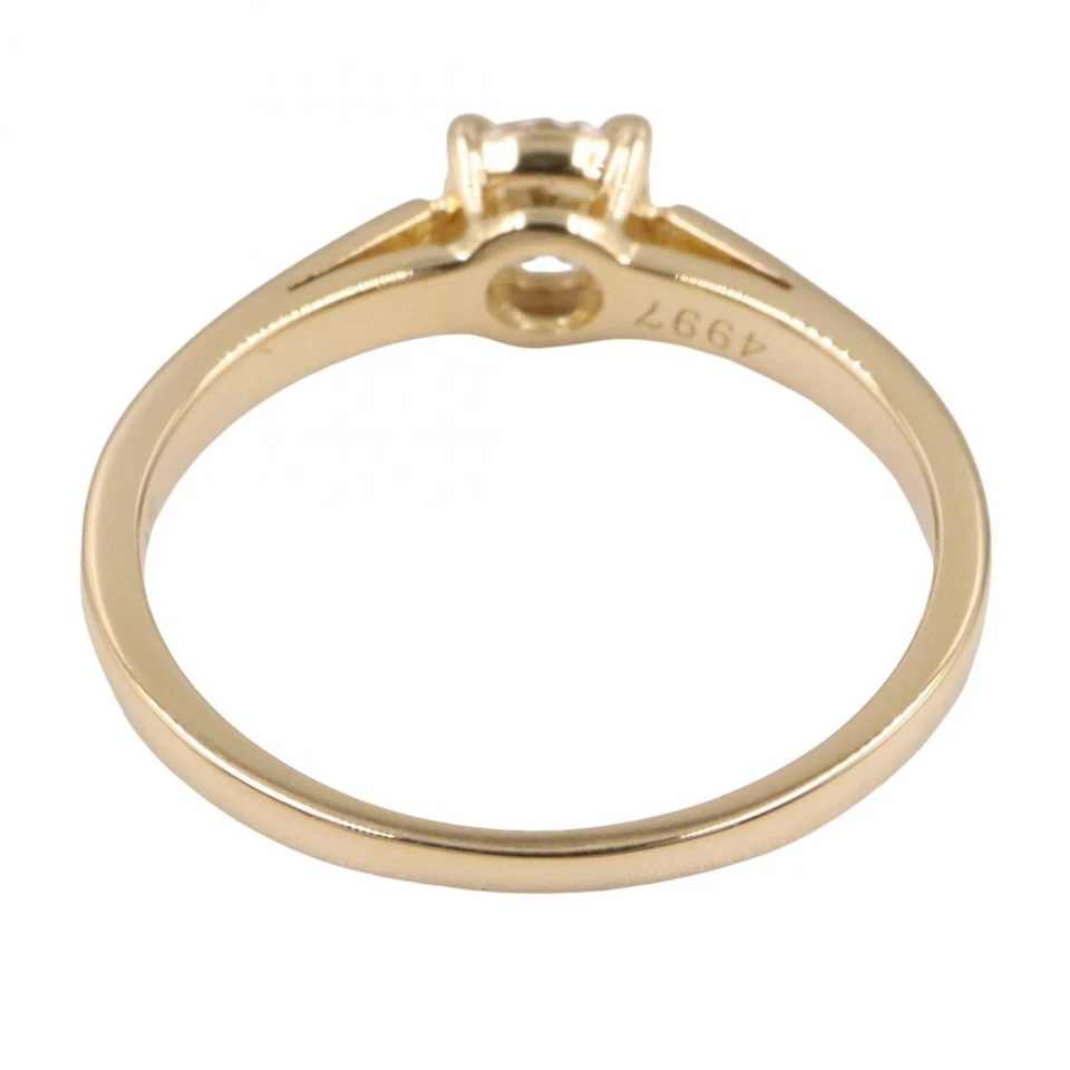 Anillo solitario de diamantes con glifo BVLGARI de oro amarillo de 18 quilates usado para mujer talla 3,75 de EE. UU. Foto 3 de 4