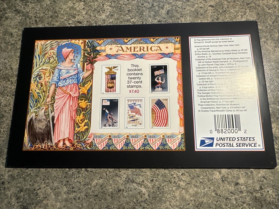 Scott #3776-3780 Old Glory Prestige Booklet of 20 37c Stamps FV is $7.40 - Image 2 of 4