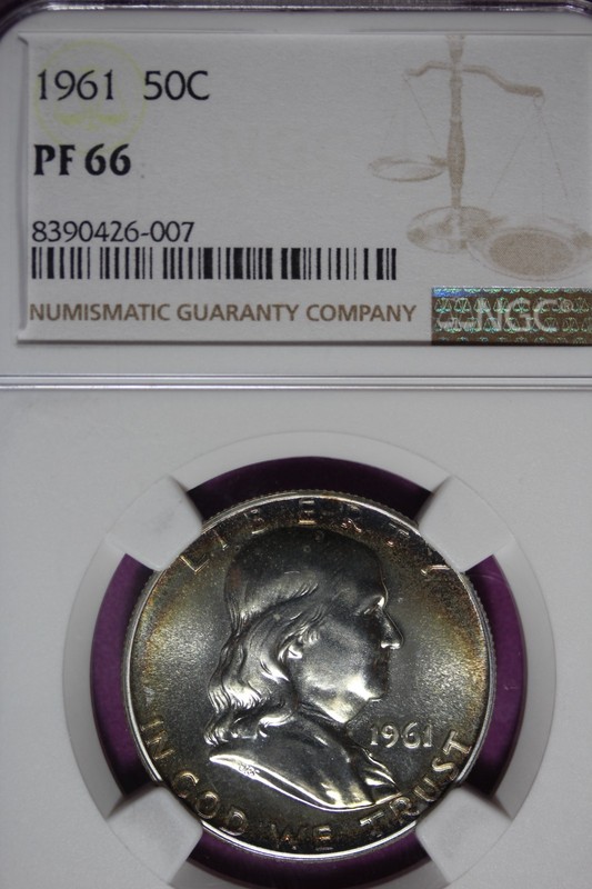 1961 NGC 50C PF66 FRANKLIN HALF DOLLAR #B51562