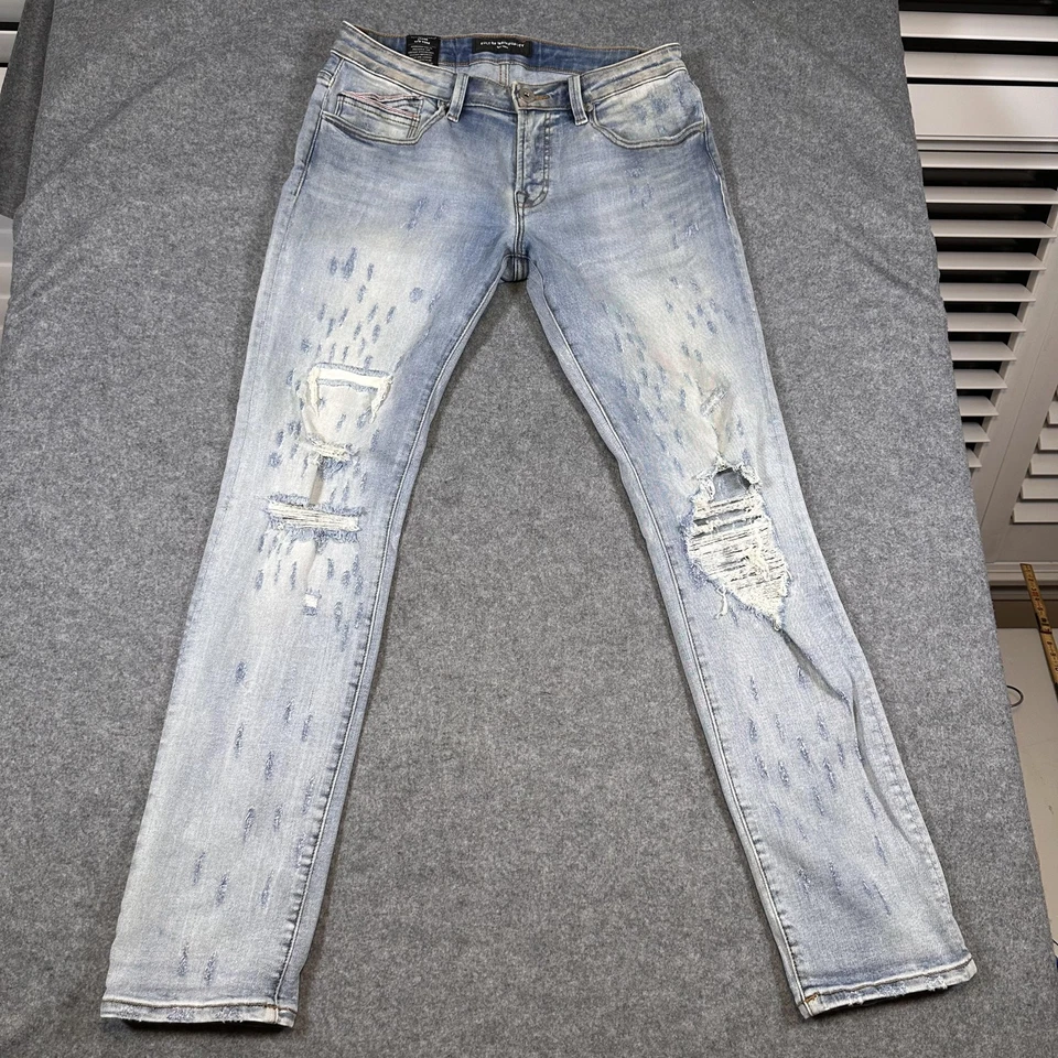 Pantalones de mezclilla Cult of Individuality para hombre 32x33 Rocker ajustados desgastados 622A3-RS01P Foto 3 de 4