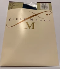 Vintage Field Manor Lycra Opaque Control Top Winter Teal Pantyhose 382 Size C